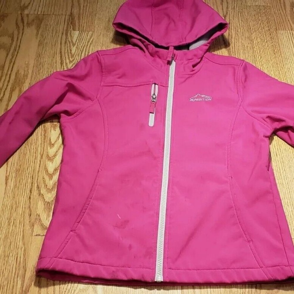 Mountain Xpedition Girls Jacket  Size: Large 10-12  Full Zip  Hooded  Pink